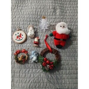 Vintage Christmas Ornaments Decorations Assorted Lot of 8